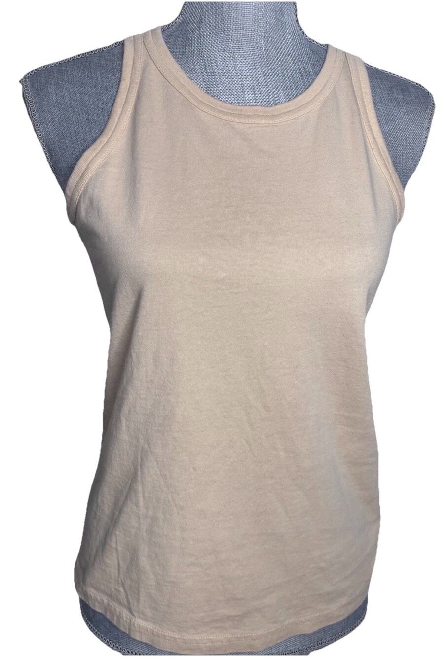 Everlane Tank Top Organic Sleeveless Cotton Cream Beige Cozy Soft Boho XXL